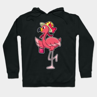 Flamingo with Handbag & Hat Hoodie